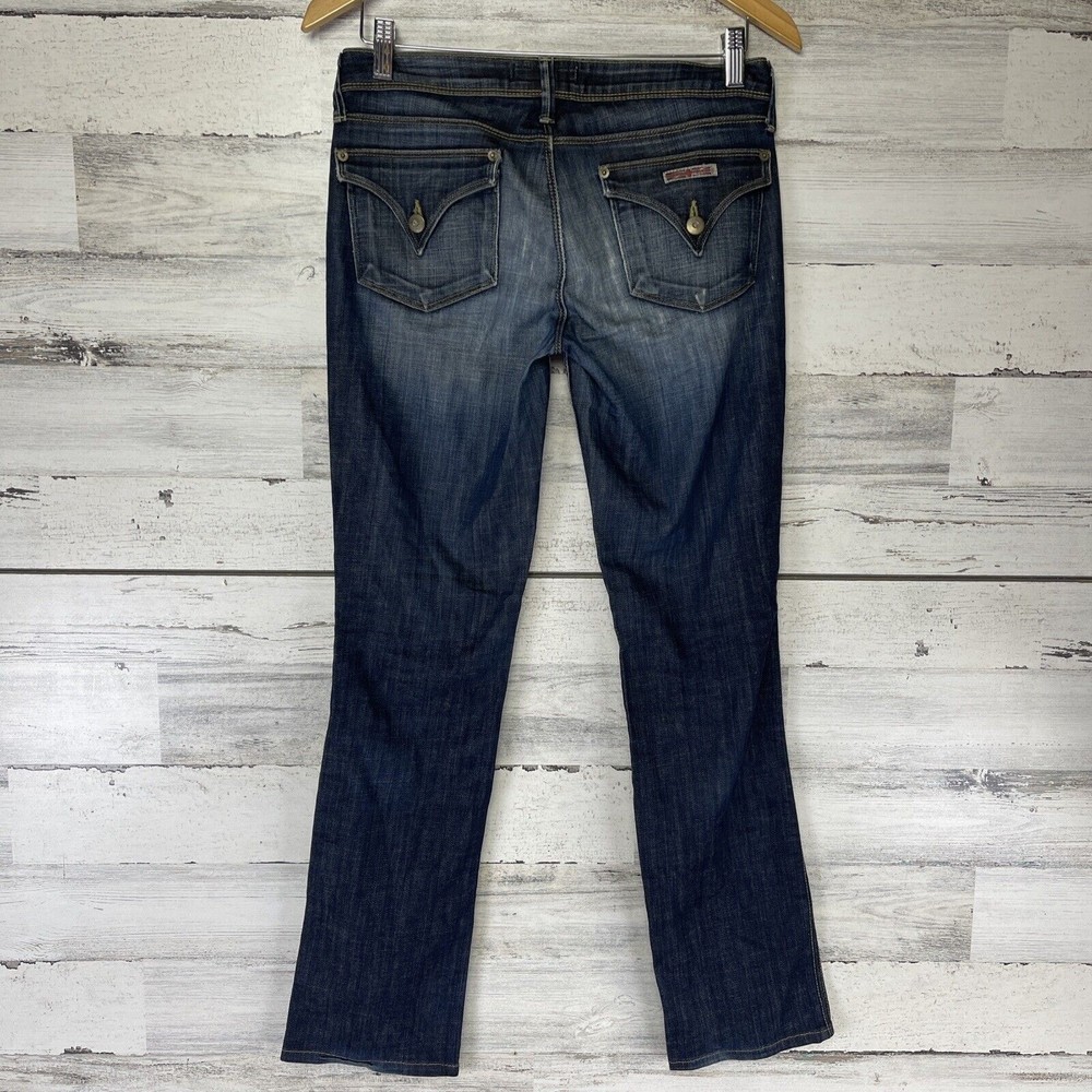 Hudson Womens Straight Leg Jeans Size 27 Y2k Drk Blue Flap 30 inseam